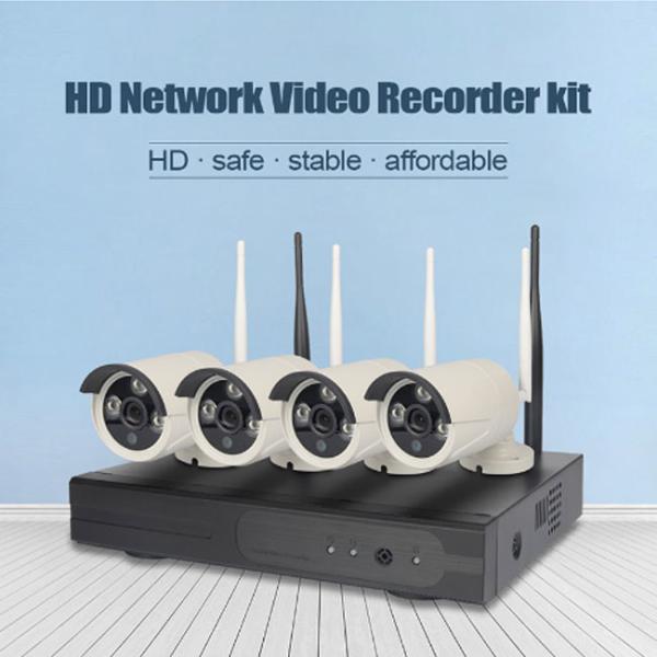 Night Vision 2MP WiFi CCTV Camera Kit , 4PCS Wireless Outdoor Cctv Camera Kits