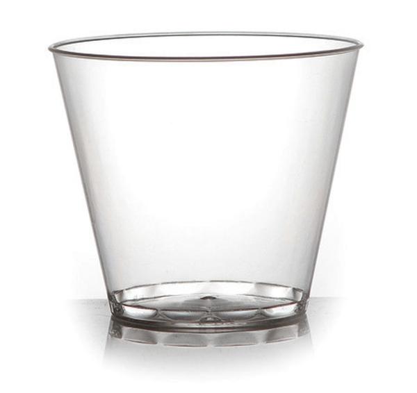 9oz plastic drinking party cup - bpa free single use clear tumblers - great for juice, soda, beer, water