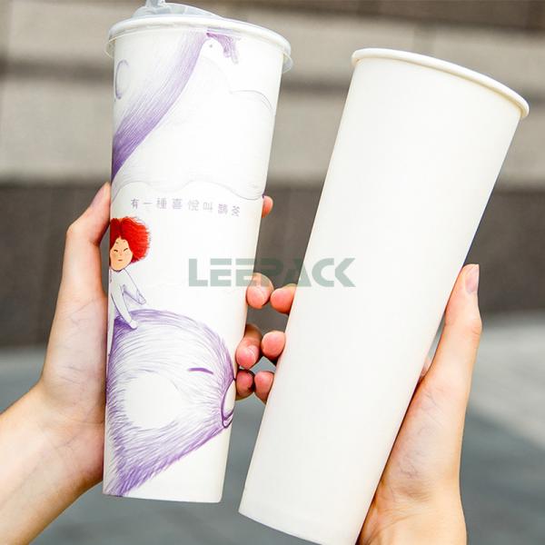 Small pretty waist single wall hot paper cup custom pattern milk tea paper cup,wood pulp and food grade PE film