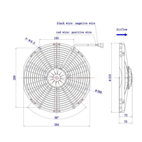 Slim Powerful 11 Inch Air Conditioner Blower Motor Refrigerated DC Brushed Suction