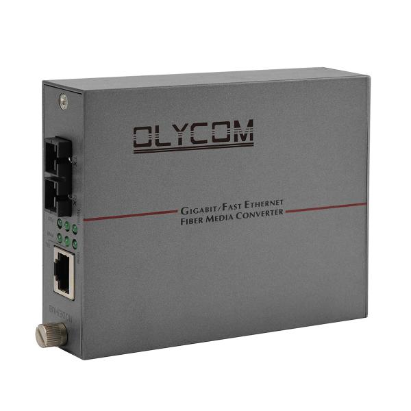 30W PoE Media Converter Gigabit Fiber Optic Ethernet Rack Mounted Duplex SC Port AC Input