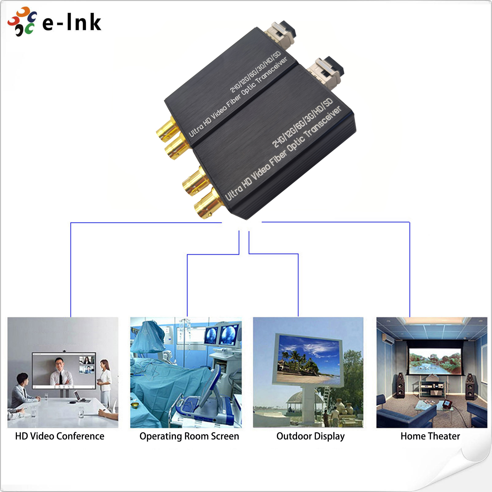 Мини двухнаправленный конвертер 5-15VDC SMF 20KM волокна 12G SDI