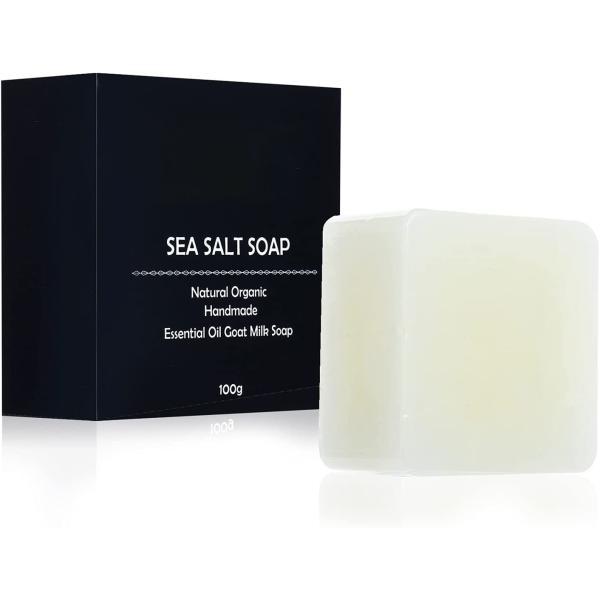 Handmade Goat Milk Sea Salt Face Soap Pimple Pores Mites Removal Acne Treatment