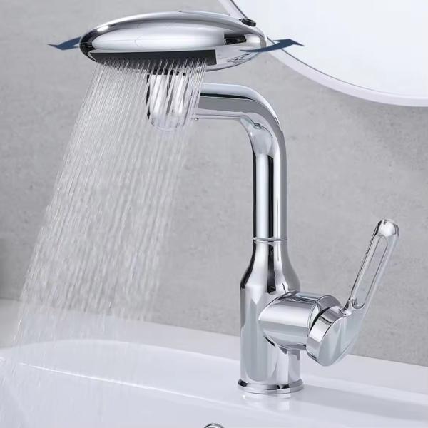 UFO 304 Stainless Steel Washbasin Faucet Single Handle Hot Cold Water for Household