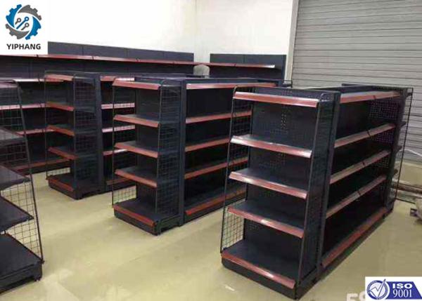 Custom Corrosion Protection Slatwall Metal Retail Shelving 300mm Width For Store
