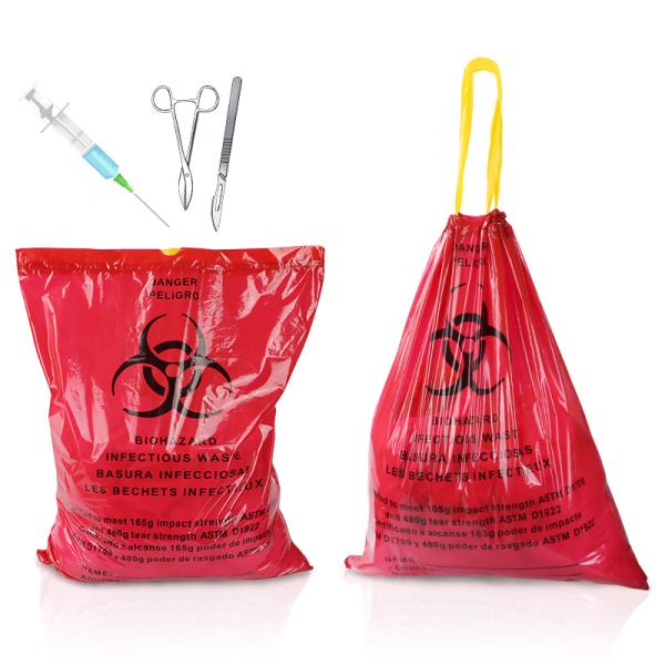 bolsos inútiles médicos del HDPE del LDPE de los 76.6cm*60.5cm para el Biohazard del hospital
