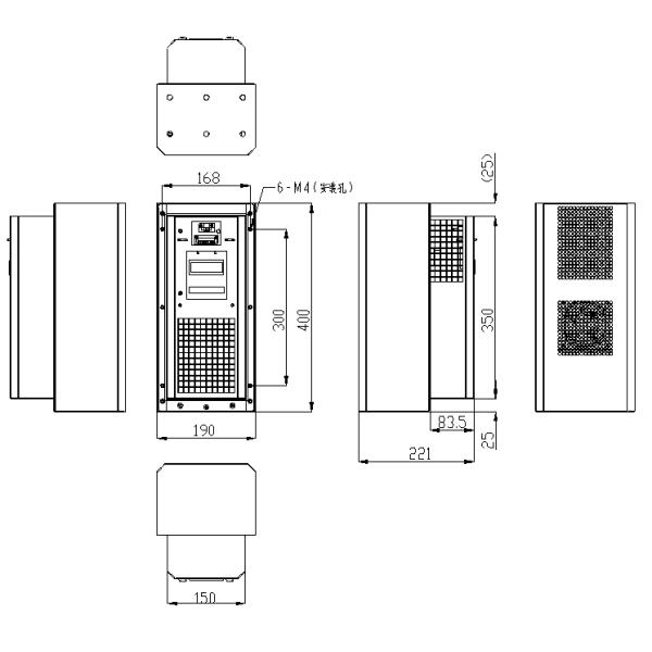 700BTU Telecom Outdoor Enclosure Air Conditioner 500W Cooling Capacity Variable Frequency