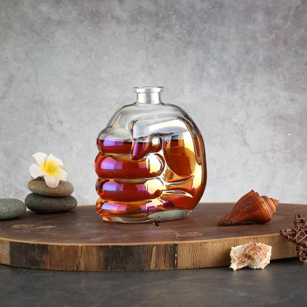 Round Shape Glass Bottle for Vodka Whisky Sherry High White 500ml 750ml