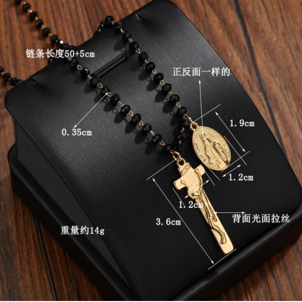 Religious Item Cross Pendant Rosary Necklace Catholic