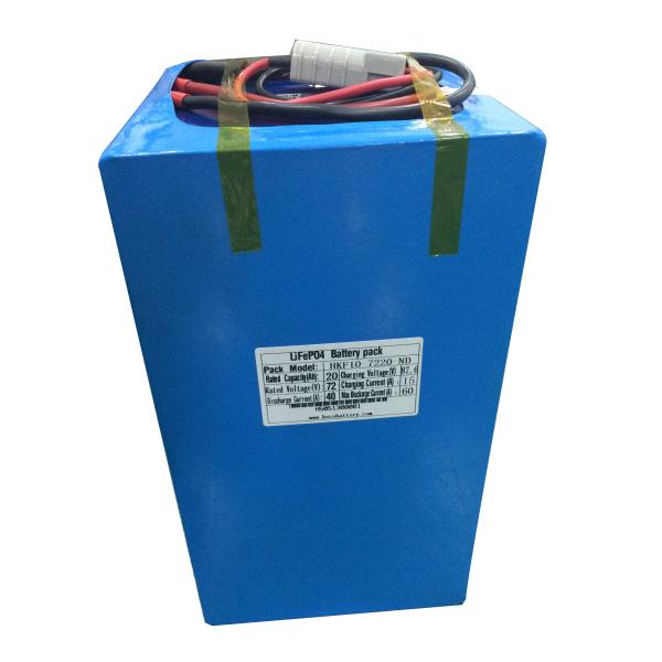 Customized 72V 20Ah LiFePO4 Battery Pack In Compact Size 320*170*155mm