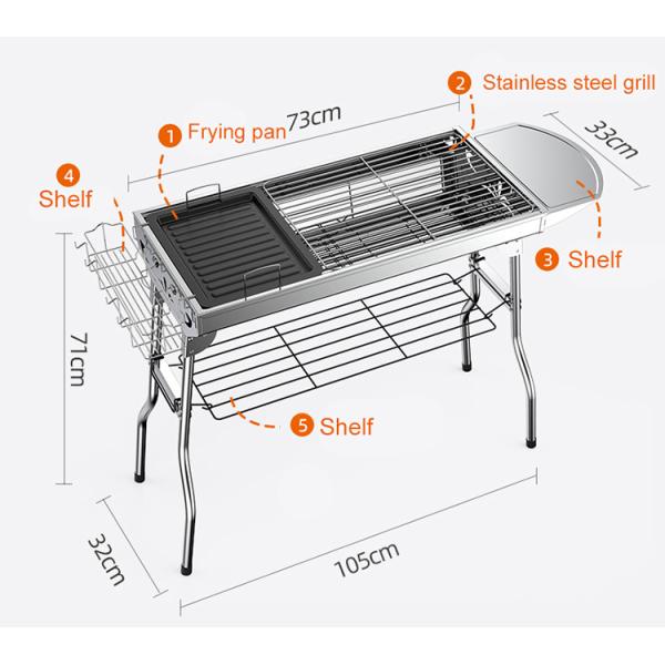 Гриль угля CE 73*33cm большой на открытом воздухе для 5 к многодетной семье 15 человек