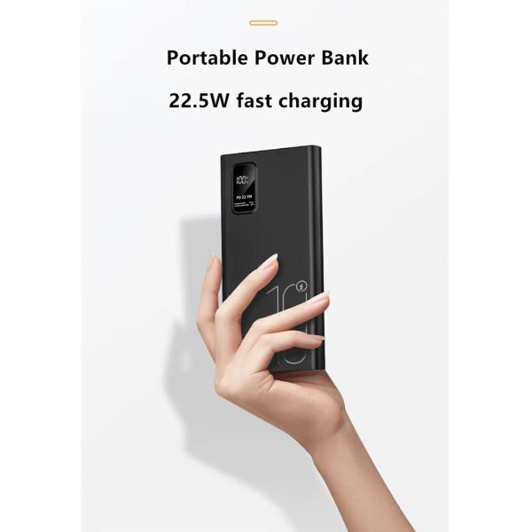 Exterior portátil 10000mah PowerBank LED Display PD QC3.0 22.5W Carga rápida Bancos de energía delgados 10000mAh Cargador USB-C para iphone 15