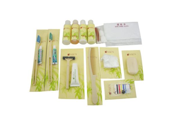 Business Travel Kit Yellow Color , Hotel Amenity Kits With Printing Logo