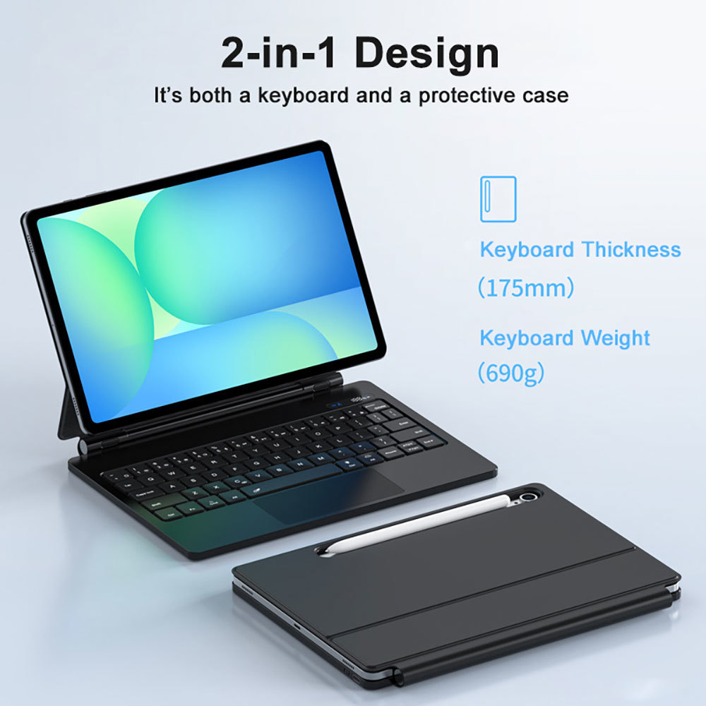 Wholesale BT Magnetic Magic Keyboard Scissor Keys with Digital Power Display for Samsung Galaxy Tab S7+/S8+/S9+/S10+/S7 FE/S9 FE