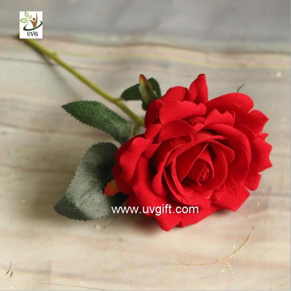 UVG FRS66 wedding accessories artificial red velvet rose flower for party table decoration