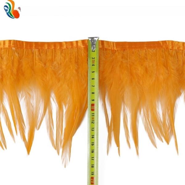Faixa de estação Hackle Saddle Feather Fringe Trim com padrão tingido Feather Goose