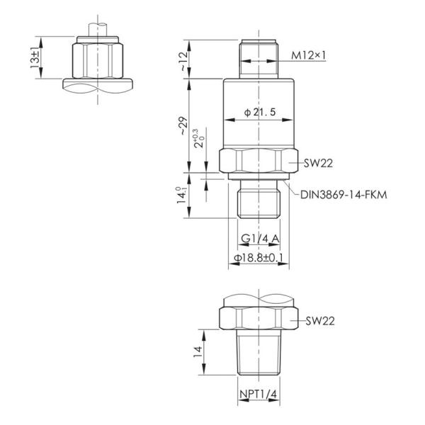 NS-B Series Pressure Sensor Strong Reliability Dynamic Static Liquid Pressure Switch