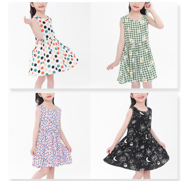 Summer Girls Cartoon Printing Dress Children'S Dress Clothing
