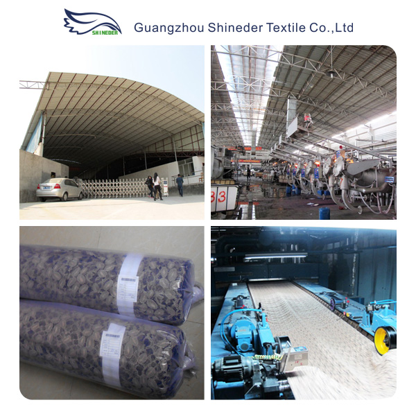 Green Metallic Guipure Lace Fabric , Nylon Cotton Fabric Flower Lace