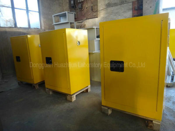 Lockable Chemical Flammable Safety Cabinet Slip Resistant For School