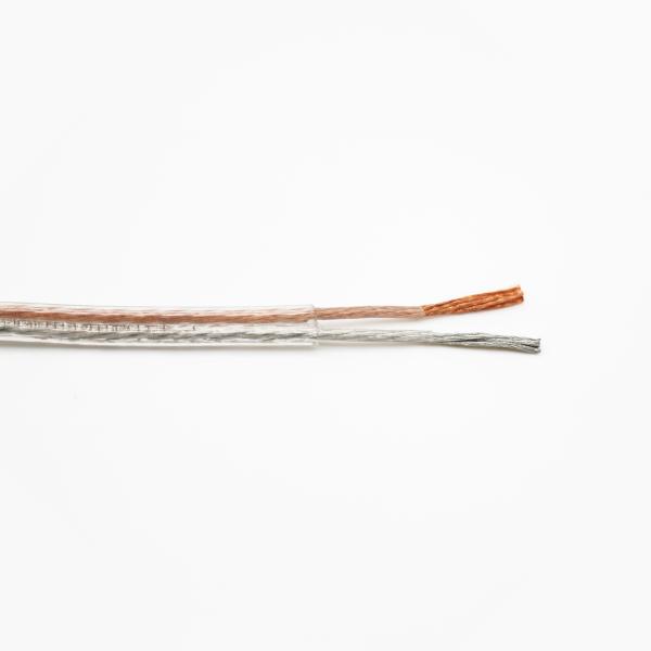 Gold And Silver Wire Transparent Audio Cables 100meter/Roll 2 Cores 300/300V