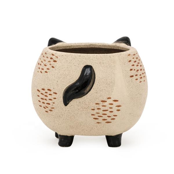 Уникальный котёнок кошка цветок сочный горшок в керамической глине керамическая оптовая горячая продажа Красивый Instagram 3D цветок / сочные горшки