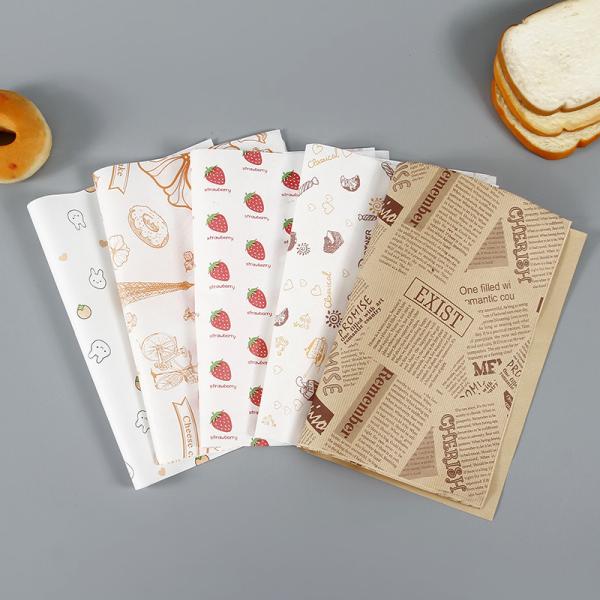 Disposable Sandwich Packaging Paper Full Payment Food Oil Proof Paper for Simple Style