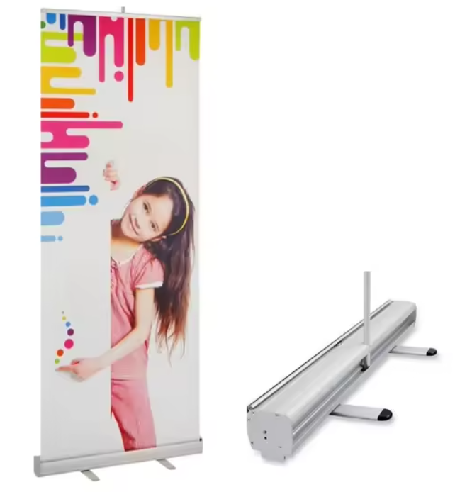 Portable Double-Sided Roll-Up Banner Display Lightweight Aluminum Frame for Trade Shows Events & Promotions