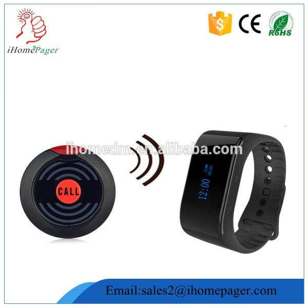 manufacturer wireless 100% waterproof chargeable wrist watch pager of service calling system
