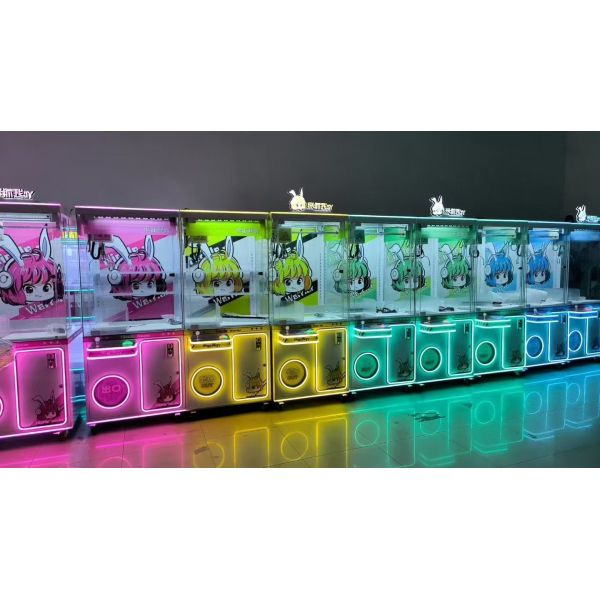 High-ROI Colorful Led Lights Plush Toy Claw Crane Game Machine Coin/Bill/QR Payment options Vending Machine For Amusement Parks