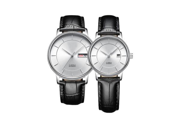 Lovers Brown Automatic Watch ,  Stainless Steel Automatic Leather Strap Watch