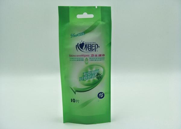 Moisture Proof Wet Towel Stand Up Pouch Packaging Light Weight Easy To Carry