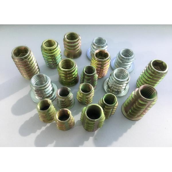 Alloy M4 Insert Nuts Pricky Nut Type With Yellow Zinc Finished Surface