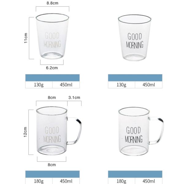 одностеночная стеклянная кофейная чашка 450мл с доказательством жары простого дизайна ручки