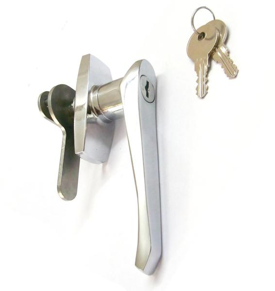 L-Locking Handle Lock with keys Cabinet Handle Locks for Metal Box Bright Chrome Lock