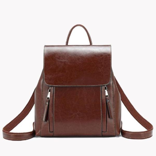 Рюкзак воска масла Cowhide 2 слоев дам кожаный