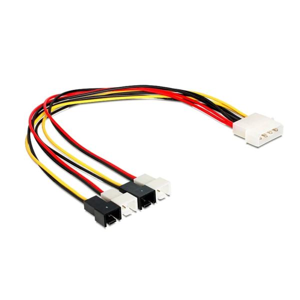 20AWG Internal Power Cables Molex 4 Pin To 3 Pin TX3 Case Cooling Fan Power Adapter Converter Cable 2x5V / 2x12V