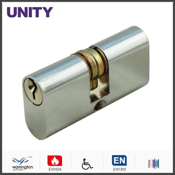 Brass Oval Profile Mortice Lock Cylinder Split Cam Satin Chrome Commercial