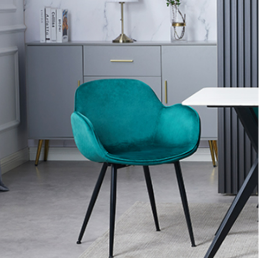 Living Room Velvet Occasional Armchair , Soft Backrest Lounge Chair With Armrests