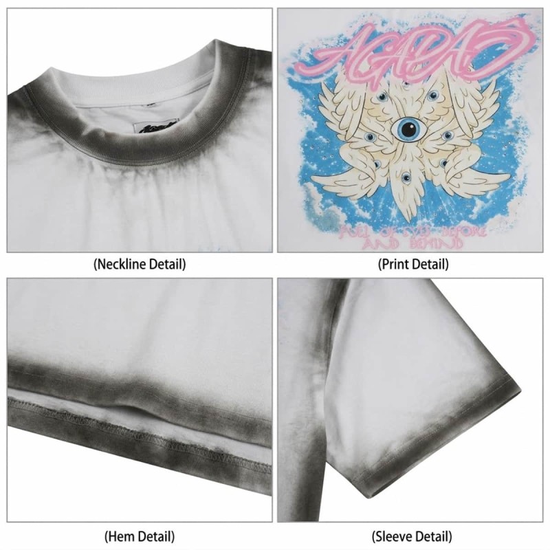 Custom 100%Cotton Heavyweight Oversized Spray Wash T Shirt for Men
