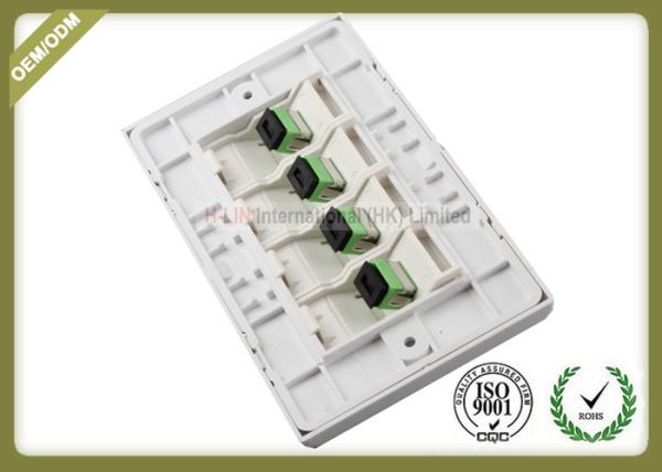 Slanting ABS Fiber Optic Faceplate FC / LC Interface 4 Port  For FTTH System