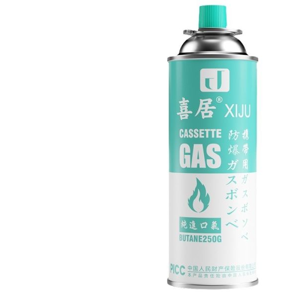 Customized Empty 65x158mm Butane Gas Can with Valve & Cap Straight Wall High Dome Aerosol Tinplate Can for Outdoor Camping