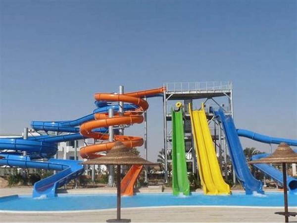 OEM Water Theme Park Equipment Swimming Pool Rides Hot Dipped Galvanized Steel Fiberglass Slide