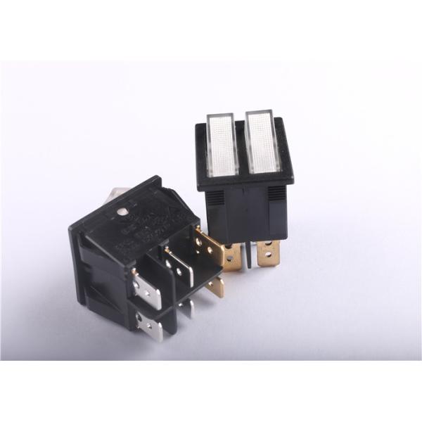 Anti Tip Dual Rocker Switch 16A AC250V DC125V Boat Shaped Long Electrical Life
