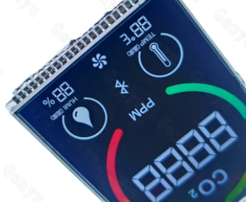 Pantalla LCD VA de 2.5 pulgadas, 4 dígitos, 7 segmentos, con interfaz de 24 pines para una lectura numérica clara