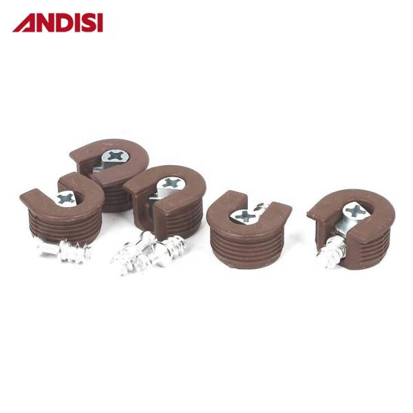 Zinc Plated Steel Screw Material Sample Wood Joint Plastic Rafix Connector for Cabinet