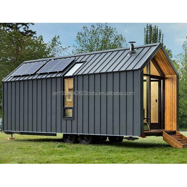 Modern Design Prefab House Wall 75mm Wave Sandwich Panel 20ft Foldable Container House on Wheels