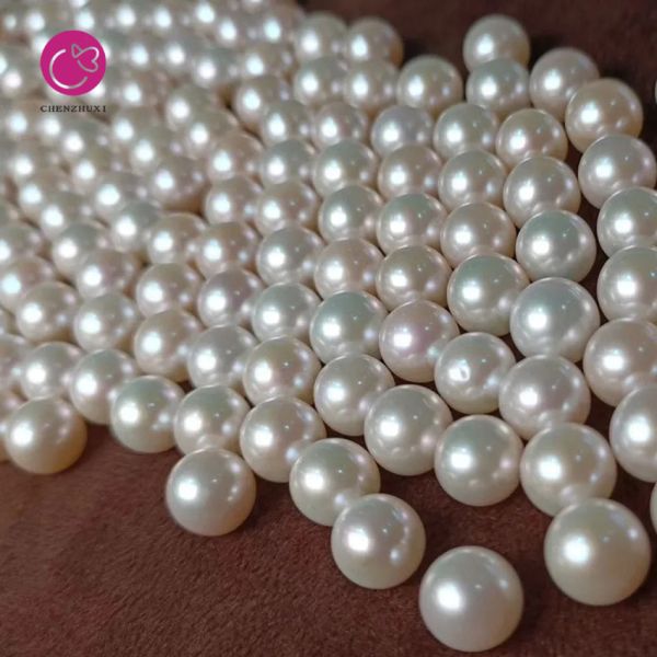 Handmade Loose Bead Imitation Pearl Diy Jewelry Findings Plastic Resin Nail Art Decor a Hole White Beige Bulk Pearls