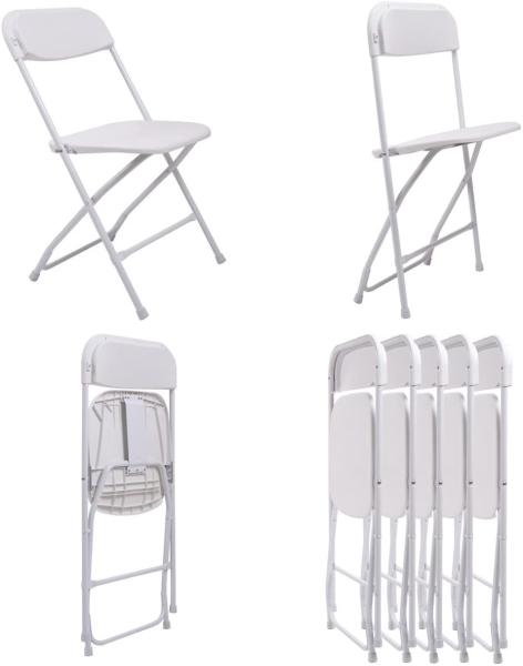 Indoor Outdoor Plastic Folding Chair Stackable White Events Commercial Chair