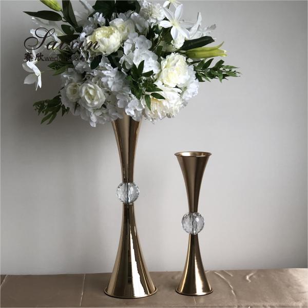 Мероприятия Свадебное искусство Декорация Ваза Золото Металл Труба Вазы Партия
